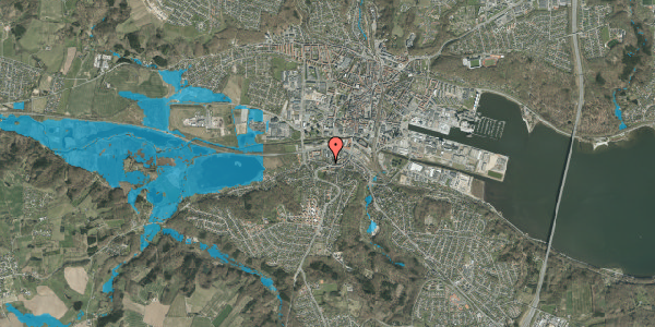 Oversvømmelsesrisiko fra vandløb på Ribegade 10A, kl. , 7100 Vejle
