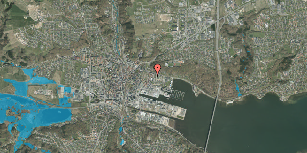 Oversvømmelsesrisiko fra vandløb på Valløesgade 26B, 1. th, 7100 Vejle