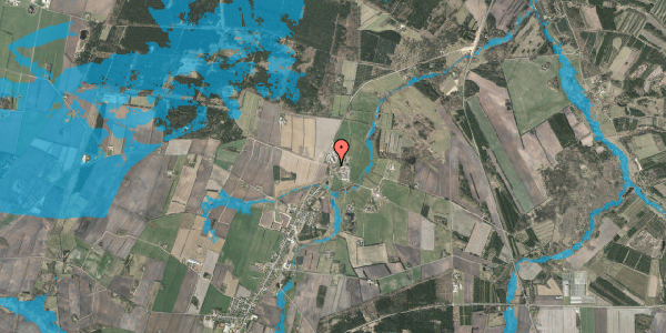 Oversvømmelsesrisiko fra vandløb på Teglværksvej 9, 7540 Haderup
