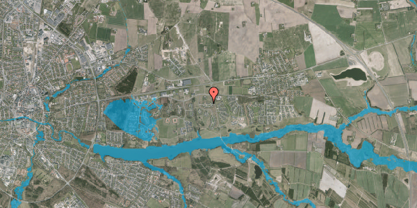 Oversvømmelsesrisiko fra vandløb på Fløjlsgræsset 28, 7500 Holstebro