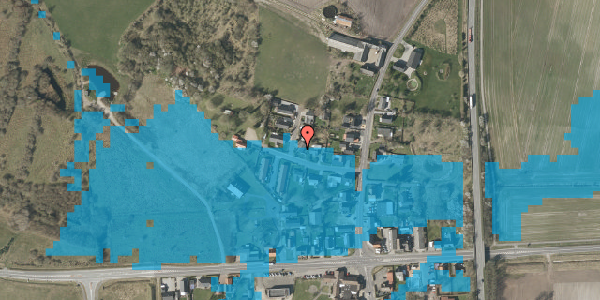 Oversvømmelsesrisiko fra vandløb på Teglværksvej 8, 7442 Engesvang