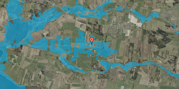 Oversvømmelsesrisiko fra vandløb på Holstebrovej 127, 6980 Tim