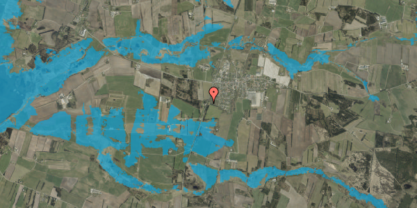 Oversvømmelsesrisiko fra vandløb på Holstebrovej 142, 6980 Tim