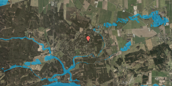 Oversvømmelsesrisiko fra vandløb på Birkevej 16, 8400 Ebeltoft