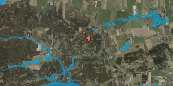 Oversvømmelsesrisiko fra vandløb på Birkevej 41, 8400 Ebeltoft