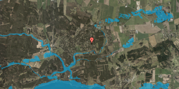 Oversvømmelsesrisiko fra vandløb på Birkevej 71, 8400 Ebeltoft