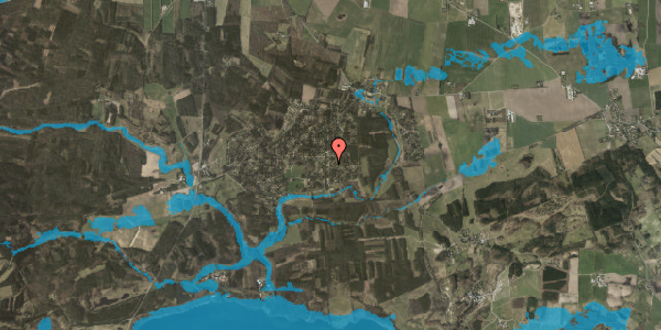 Oversvømmelsesrisiko fra vandløb på Birkevej 75, 8400 Ebeltoft