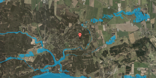 Oversvømmelsesrisiko fra vandløb på Gyvelvej 64, 8400 Ebeltoft