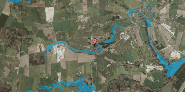 Oversvømmelsesrisiko fra vandløb på Kalkværksvej 7, 8444 Balle