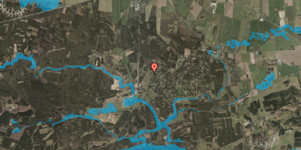 Oversvømmelsesrisiko fra vandløb på Lærkevej 35, 8400 Ebeltoft
