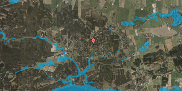 Oversvømmelsesrisiko fra vandløb på Skovduevej 34, 8400 Ebeltoft