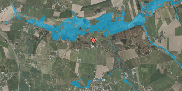 Oversvømmelsesrisiko fra vandløb på Clausholmvej 316, 8370 Hadsten