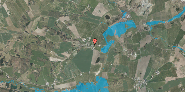 Oversvømmelsesrisiko fra vandløb på Hovhedevej 14, 8370 Hadsten