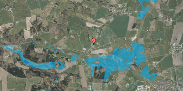 Oversvømmelsesrisiko fra vandløb på Lerbjergvej 36, 8370 Hadsten
