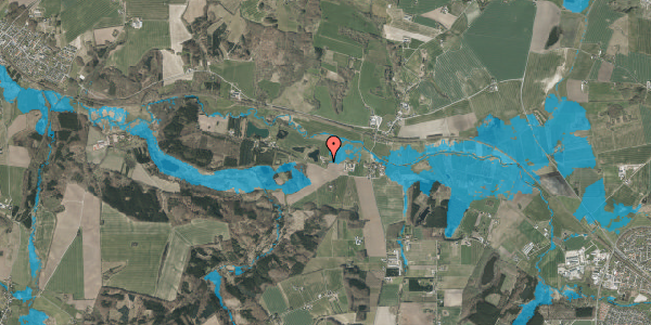 Oversvømmelsesrisiko fra vandløb på Svejstrupvej 8, 8370 Hadsten