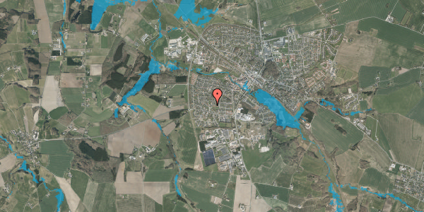 Oversvømmelsesrisiko fra vandløb på Tværvej 17, 8370 Hadsten
