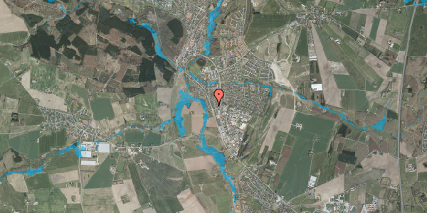 Oversvømmelsesrisiko fra vandløb på Lupinvej 16, 8382 Hinnerup