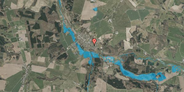 Oversvømmelsesrisiko fra vandløb på Birkevej 3, 8870 Langå
