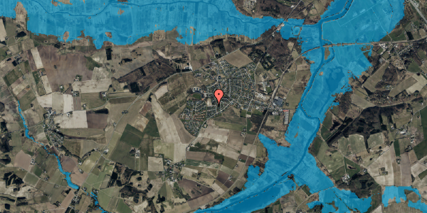 Oversvømmelsesrisiko fra vandløb på Lathyrusvej 3, 8870 Langå