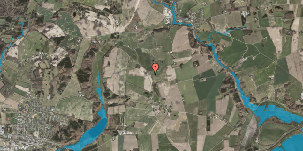 Oversvømmelsesrisiko fra vandløb på Elholtvej 2, 8550 Ryomgård