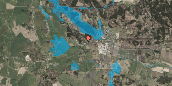 Oversvømmelsesrisiko fra vandløb på Kastrupvej 10, 8550 Ryomgård