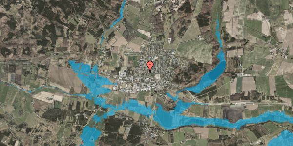 Oversvømmelsesrisiko fra vandløb på Marienhoffvej 12, 8550 Ryomgård
