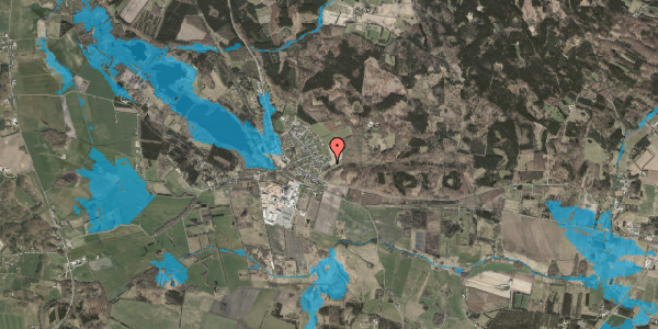 Oversvømmelsesrisiko fra vandløb på Skovbrynet 12, 8550 Ryomgård