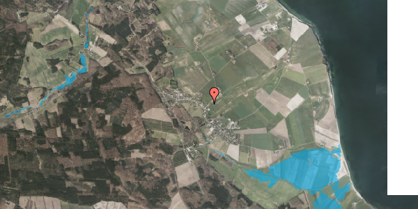 Oversvømmelsesrisiko fra vandløb på Troldhøjvej 8A, 8500 Grenaa