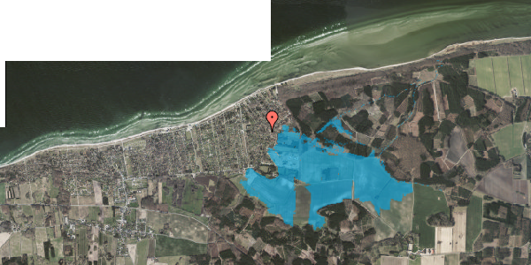 Oversvømmelsesrisiko fra vandløb på Østre Klitvej 39, 8585 Glesborg