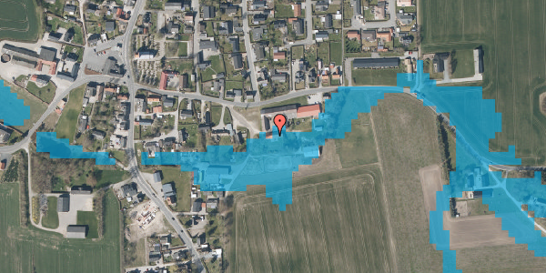 Oversvømmelsesrisiko fra vandløb på Dyrbyvej 18, 8981 Spentrup