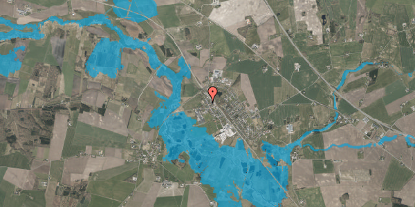 Oversvømmelsesrisiko fra vandløb på Hobrovej 7, 8990 Fårup
