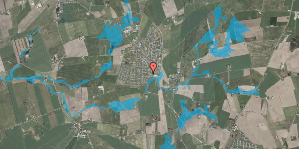 Oversvømmelsesrisiko fra vandløb på Lokesvej 14, 8981 Spentrup