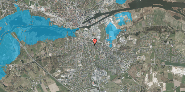 Oversvømmelsesrisiko fra vandløb på Holmsgårdsvej 4, 8960 Randers SØ