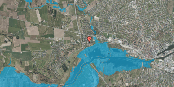 Oversvømmelsesrisiko fra vandløb på Hornbæk Kirkevej 6, 8920 Randers NV