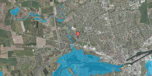 Oversvømmelsesrisiko fra vandløb på Kobbersmedevej 10, 8920 Randers NV