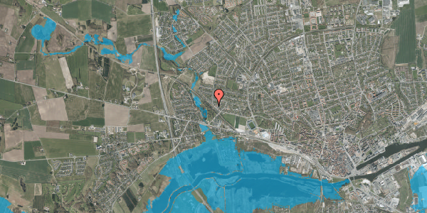 Oversvømmelsesrisiko fra vandløb på Kobbersmedevej 19, 8920 Randers NV