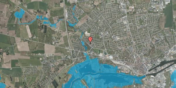 Oversvømmelsesrisiko fra vandløb på Kobbersmedevej 29, 8920 Randers NV