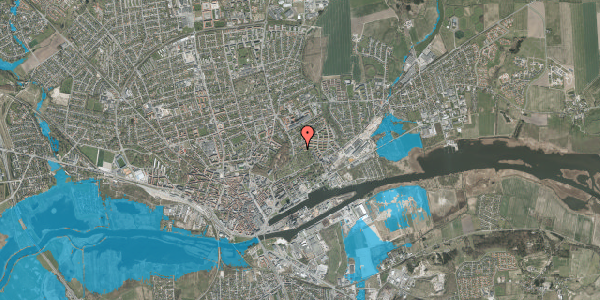 Oversvømmelsesrisiko fra vandløb på P. Knudsens Vej 4, 1. 30, 8930 Randers NØ