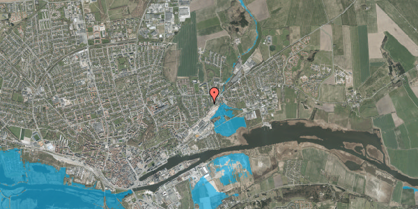 Oversvømmelsesrisiko fra vandløb på Rugårdsvej 30, 8930 Randers NØ