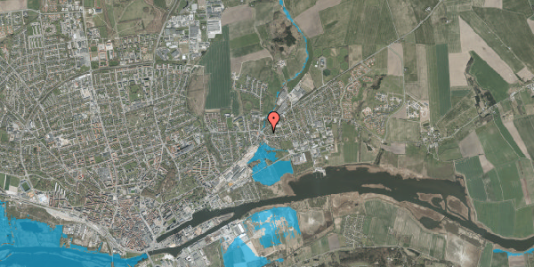 Oversvømmelsesrisiko fra vandløb på Tjærbyvej 5, 8930 Randers NØ