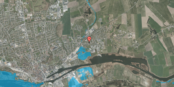 Oversvømmelsesrisiko fra vandløb på Tjærbyvej 27A, 8930 Randers NØ