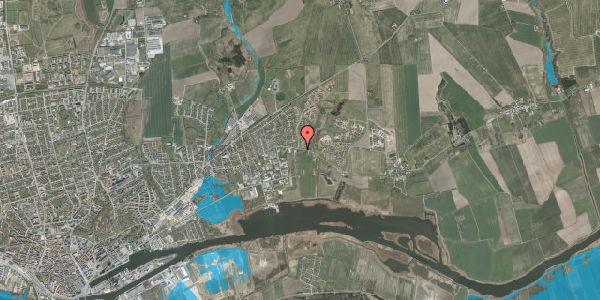 Oversvømmelsesrisiko fra vandløb på Tjærbyvej 114, 8930 Randers NØ