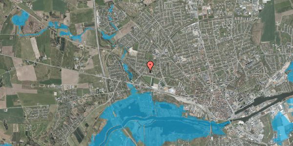Oversvømmelsesrisiko fra vandløb på Vævervej 8, 8920 Randers NV
