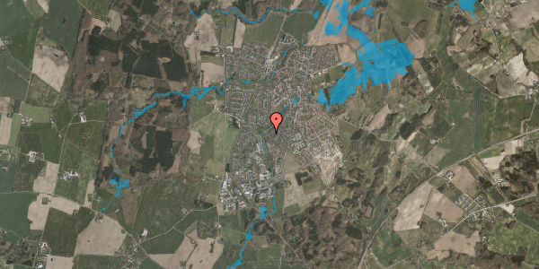 Oversvømmelsesrisiko fra vandløb på Ahornvej 36, 8543 Hornslet