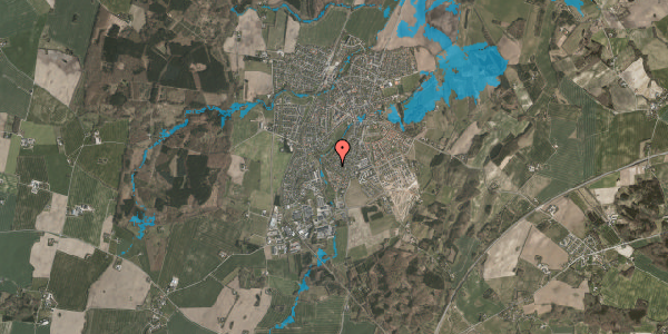 Oversvømmelsesrisiko fra vandløb på Ahornvej 41, 8543 Hornslet