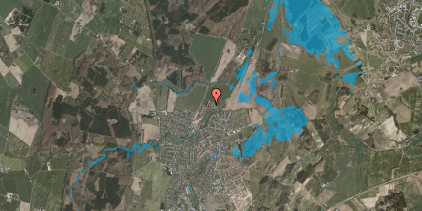 Oversvømmelsesrisiko fra vandløb på Alpedalen 8, st. 3, 8543 Hornslet