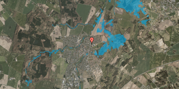 Oversvømmelsesrisiko fra vandløb på Birkevej 3, 8543 Hornslet