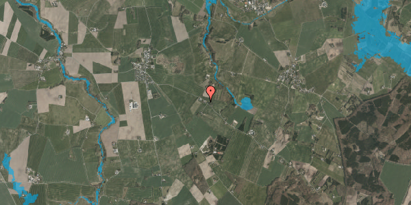 Oversvømmelsesrisiko fra vandløb på Borupvej 111, 8543 Hornslet