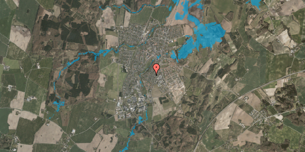 Oversvømmelsesrisiko fra vandløb på Elmevej 7, 8543 Hornslet