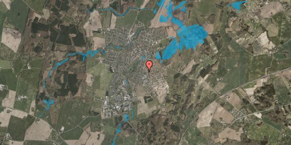 Oversvømmelsesrisiko fra vandløb på Eskerodvej 8, 8543 Hornslet